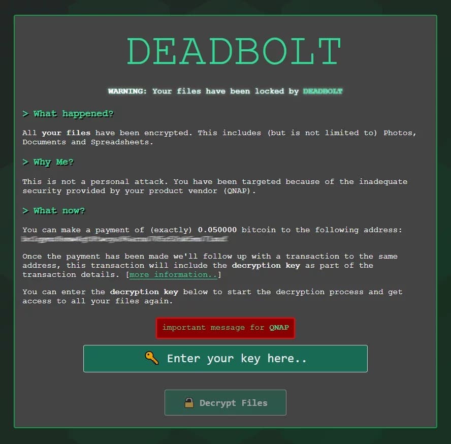 Jasa Recovery DeadBolt Ransomware
