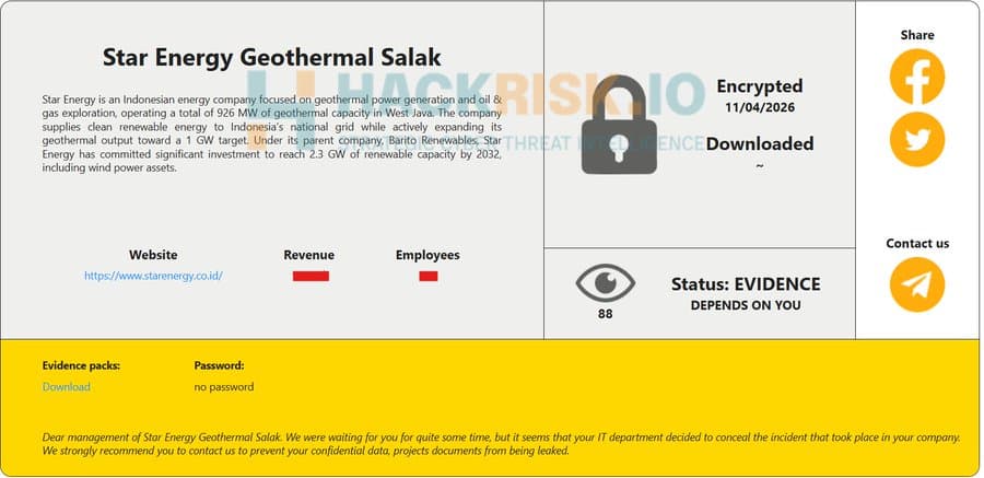 News :🚨Cyber Alert ‼️Claim Breached Ransomware RANSOMHOUSE - 𝗦𝘁𝗮𝗿 𝗘𝗻𝗲𝗿𝗴𝘆 𝗚𝗲𝗼𝘁𝗵𝗲𝗿𝗺𝗮𝗹 𝗜𝗻𝗱𝗼𝗻𝗲𝘀𝗶𝗮 – Articles